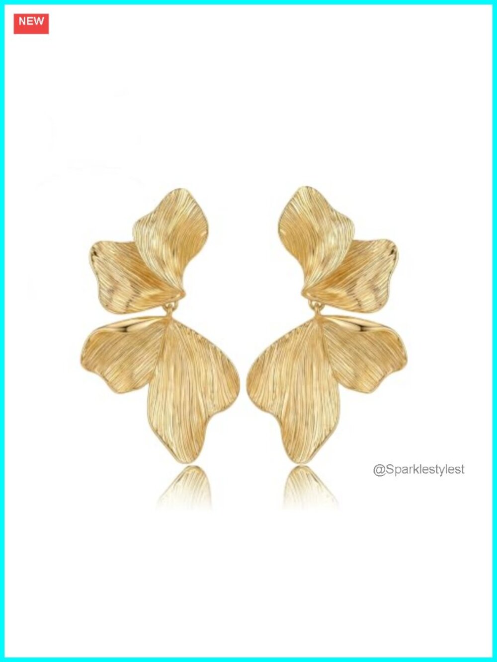 Gold Plated Flower Drop Dangle Earrings for Women